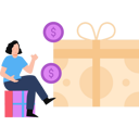 پیش‌نمایش فایل girl-is-looking-at-dollar-gift-7656988 از پک هدیه
