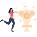 پیش‌نمایش فایل girl-is-receiving-gift-of-flowers-7656970 از پک هدیه