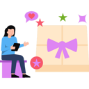 پیش‌نمایش فایل girl-shopping-online-for-gift-7656982 از پک هدیه