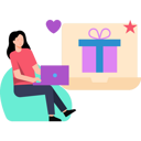 پیش‌نمایش فایل woman-shopping-for-gift-online-7656981 از پک هدیه