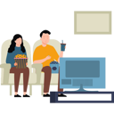 پیش‌نمایش فایل couple-watching-tv-and-popcorn-7658937 از پک سرگرمی و علاقه‌مندی