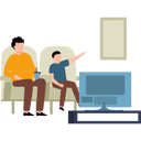 پیش‌نمایش فایل father-and-child-watching-tv-7658942 از پک سرگرمی و علاقه‌مندی