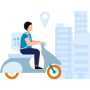 پیش‌نمایش فایل boy-delivers-food-on-scooter-7771707 از پک حمل و نقل