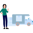 پیش‌نمایش فایل girl-looking-at-donation-truck-7771710 از پک حمل و نقل