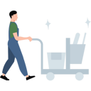 پیش‌نمایش فایل boy-carries-trolley-of-cleaning-supplies-7824553 از پک بهداشت و نظافت
