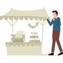 پیش‌نمایش فایل boy-standing-near-bakery-stall-7877568 از پک بازار
