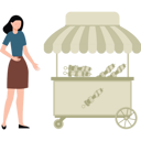 پیش‌نمایش فایل girl-selling-kebabs-at-stall-7877587 از پک بازار