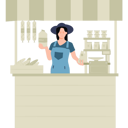 پیش‌نمایش فایل girl-selling-product-at-grocery-store-7877575 از پک بازار