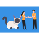پیش‌نمایش فایل boy-and-girl-stand-next-to-a-robotic-cat-7905623 از پک فعالیت ربات