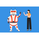 پیش‌نمایش فایل girl-is-standing-next-to-the-robot-7905638 از پک فعالیت ربات