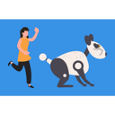 پیش‌نمایش فایل girl-plays-with-a-robotic-dog-7905614 از پک فعالیت ربات
