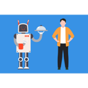 پیش‌نمایش فایل robot-is-standing-next-to-a-dish-of-food-7905625 از پک فعالیت ربات