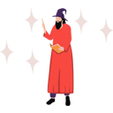 پیش‌نمایش فایل ancient-man-holding-magic-book-and-wand-8084720 از پک جادو