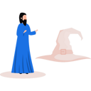 پیش‌نمایش فایل boy-looks-at-wizard-hat-8084738 از پک جادو