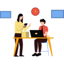 پیش‌نمایش فایل girl-giving-work-instructions-to-boy-8084716 از پک مصاحبه و فرآیند استخدام