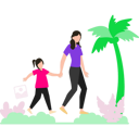 پیش‌نمایش فایل girl-and-daughter-walking-on-beach-8071019 از پک جشنواره و تعطیلات