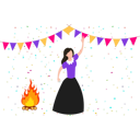 پیش‌نمایش فایل girl-enjoying-bonfire-party-8071030 از پک جشنواره و تعطیلات