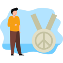 پیش‌نمایش فایل boy-looking-at-peace-medal-8102249 از پک صلح