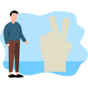 پیش‌نمایش فایل boy-looking-at-peace-sign-8102235 از پک صلح
