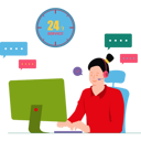 پیش‌نمایش فایل girl-providing-24-hours-customer-service-8102120 از پک فرآیند خوش‌آمدگویی