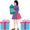پیش‌نمایش فایل girl-shopping-at-50-off-8102116 از پک فرآیند خوش‌آمدگویی