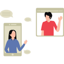پیش‌نمایش فایل boy-and-girl-in-online-call-8102172 از پک جلسه آنلاین و کنفرانس تلفنی