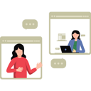 پیش‌نمایش فایل girls-in-online-meeting-8102166 از پک جلسه آنلاین و کنفرانس تلفنی