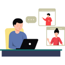 پیش‌نمایش فایل man-in-conference-call-with-other-people-8102155 از پک جلسه آنلاین و کنفرانس تلفنی