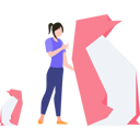 پیش‌نمایش فایل girl-making-paper-toys-8102210 از پک کاغذ
