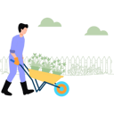 پیش‌نمایش فایل boy-carries-trolley-of-plants-8102217 از پک پارک