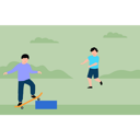 پیش‌نمایش فایل children-skating-in-park-8102232 از پک پارک