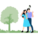 پیش‌نمایش فایل couple-taking-selfie-in-park-8102220 از پک پارک