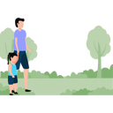 پیش‌نمایش فایل father-and-daughter-walking-in-park-8102227 از پک پارک