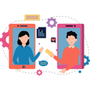 پیش‌نمایش فایل boy-and-girl-sending-mail-using-mobile-8157330 از پک رسانه‌های اجتماعی