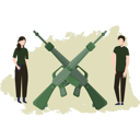 پیش‌نمایش فایل boy-and-girl-looking-at-gun-8226825 از پک سلاح‌ها و جنگ
