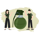 پیش‌نمایش فایل man-and-girl-looking-at-grenade-8226829 از پک سلاح‌ها و جنگ