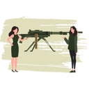پیش‌نمایش فایل two-woman-talking-about-machine-guns-8226853 از پک سلاح‌ها و جنگ