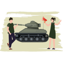 پیش‌نمایش فایل young-girl-announcing-at-military-tank-through-a-megaphone-8226850 از پک سلاح‌ها و جنگ