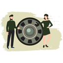 پیش‌نمایش فایل young-man-and-lady-discuss-about-military-machine-8226858 از پک سلاح‌ها و جنگ