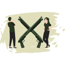 پیش‌نمایش فایل young-man-and-woman-looking-at-guns-8226831 از پک سلاح‌ها و جنگ
