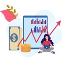 پیش‌نمایش فایل girl-working-on-the-dollar-graph-8274023 از پک بانکداری