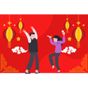 پیش‌نمایش فایل boy-and-girl-dancing-in-chinese-new-year-8274357 از پک سال نو چینی