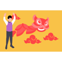 پیش‌نمایش فایل boy-looking-at-chinese-dragon-8274277 از پک سال نو چینی