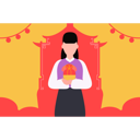 پیش‌نمایش فایل chinese-girl-holding-a-gift-box-8274328 از پک سال نو چینی