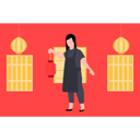 پیش‌نمایش فایل chinese-girl-holding-lantern-8274305 از پک سال نو چینی