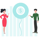 پیش‌نمایش فایل boy-and-girl-looking-at-dollar-balloon-8250124 از پک بورس