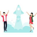 پیش‌نمایش فایل boy-and-girl-working-on-startup-rocket-8250191 از پک بورس