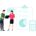 پیش‌نمایش فایل boy-talking-to-girl-about-finance-report-8250123 از پک بورس