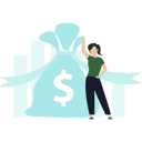پیش‌نمایش فایل girl-standing-next-to-bag-of-money-8250202 از پک بورس