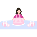پیش‌نمایش فایل birthday-girl-sitting-with-cake-8373470 از پک تولد
